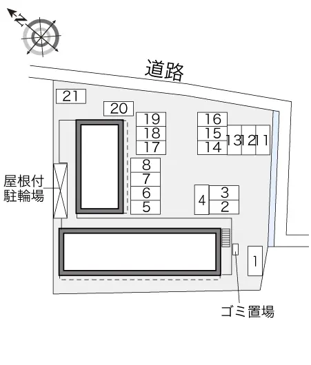 ★手数料０円★広島市安佐南区東野　月極駐車場（LP）